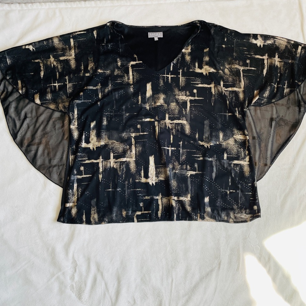LAURA Plus Caped Blouse Size 2X